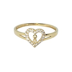 10kt Solid Gold Heart Shaped Ring With infinity